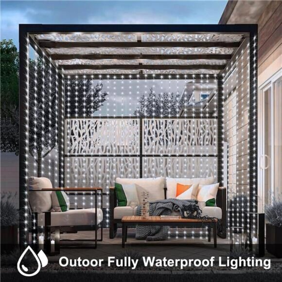 echosari Curtain String Lights 200 LED Battery Operated Remote Wedding Decor - Picture 2 of 8